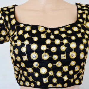 Elegant Black Stitched Blouse / Top