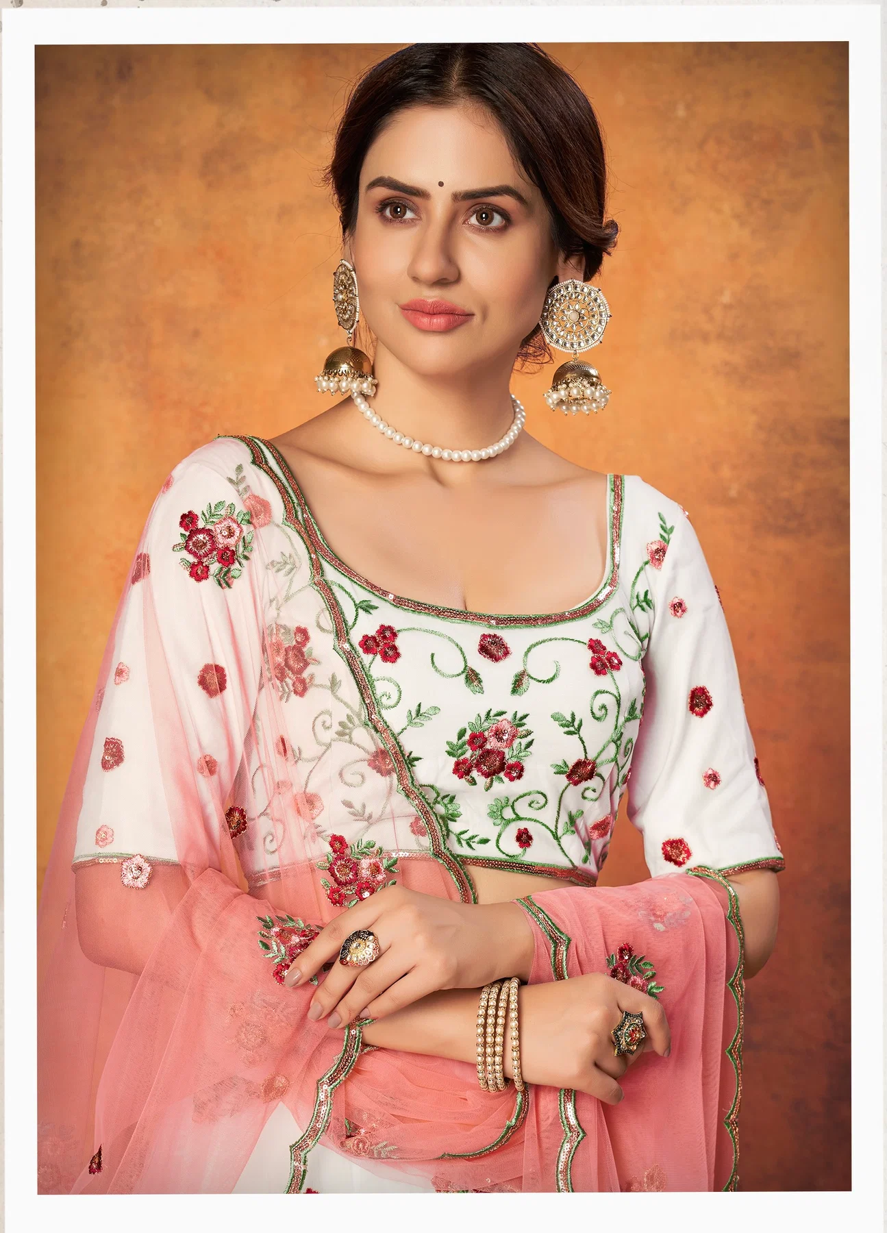 Thread & Sequins Embroidered Lehenga - Image 2